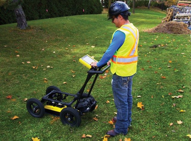 It’s important to have a general understanding of locating technology so that you’ll know which one to apply to your specific project. GPR, pictured here, is ideal for locating non-conductive buried assets such as clay and PVC pipes. 