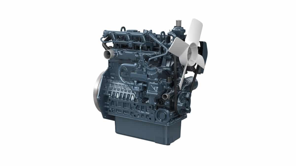 Kubota diesel engine on a white background