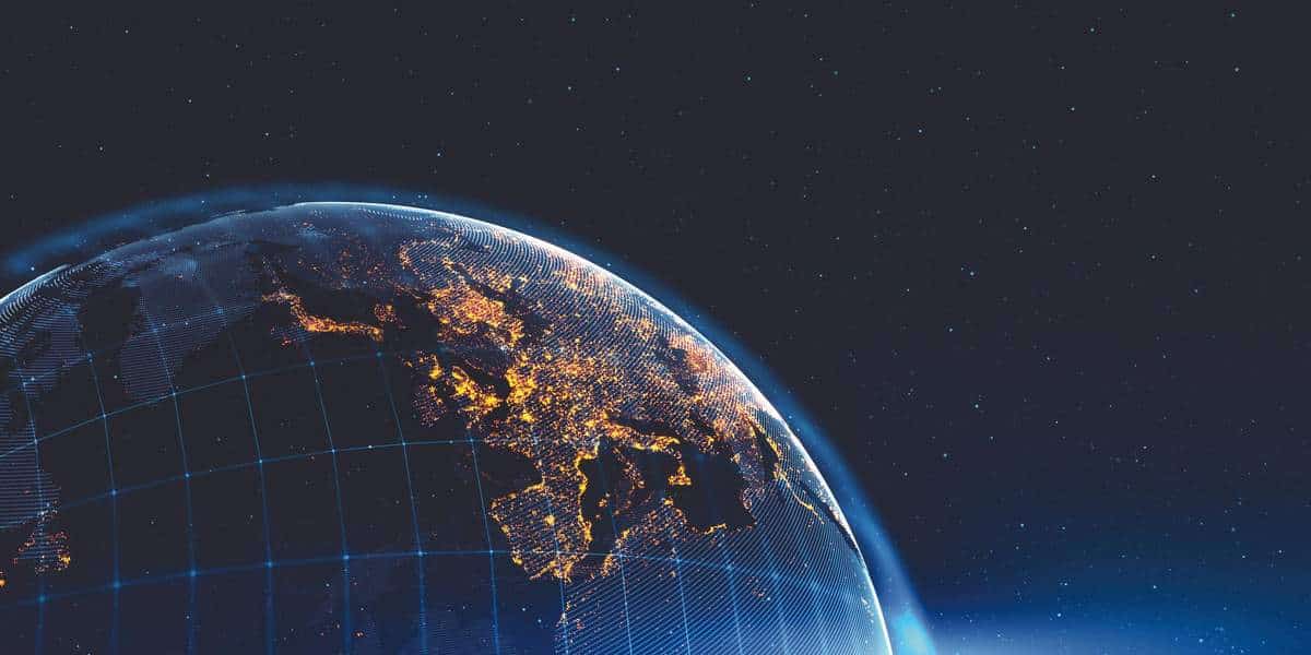 Topcon world coverage globe in space wifi earth communications
