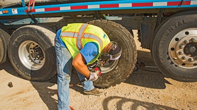 The air compressor is one of the most-used tools on Team Elmer’s field mechanic trucks.